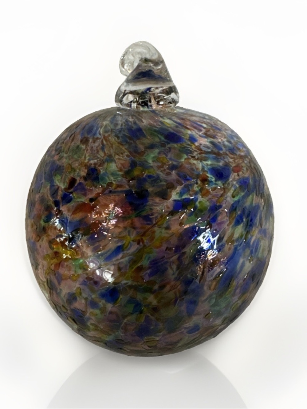 BEAUTIFUL Round Blown GL. Swirl Christmas Ornament WITCH BALL
